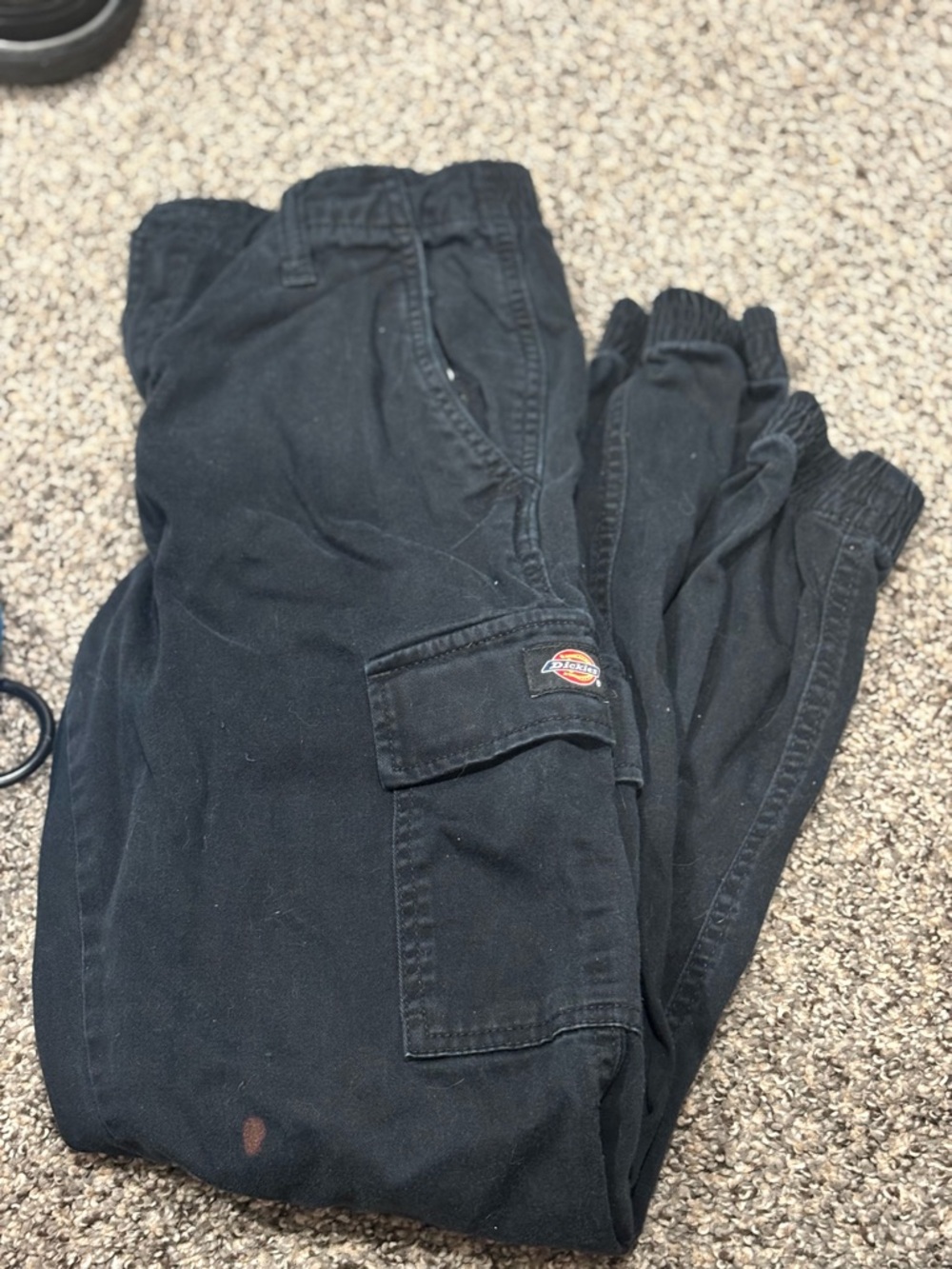 Dickies Black Cargo Joggers with Logo Patch